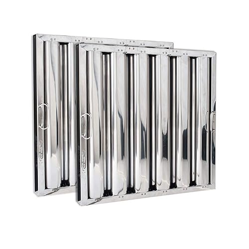 Filtro de campana de cocina comercial de acero inoxidable, filtro de grasa para campanas de escape de cocina de restaurante, 16 pulgadas de alto x