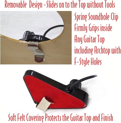 Miniatura 4 de Performance Plus GSP-1 Pastilla acústica para guitarra acústica con cable de 9 pies y enchufe de 14", Transductor Deluxe