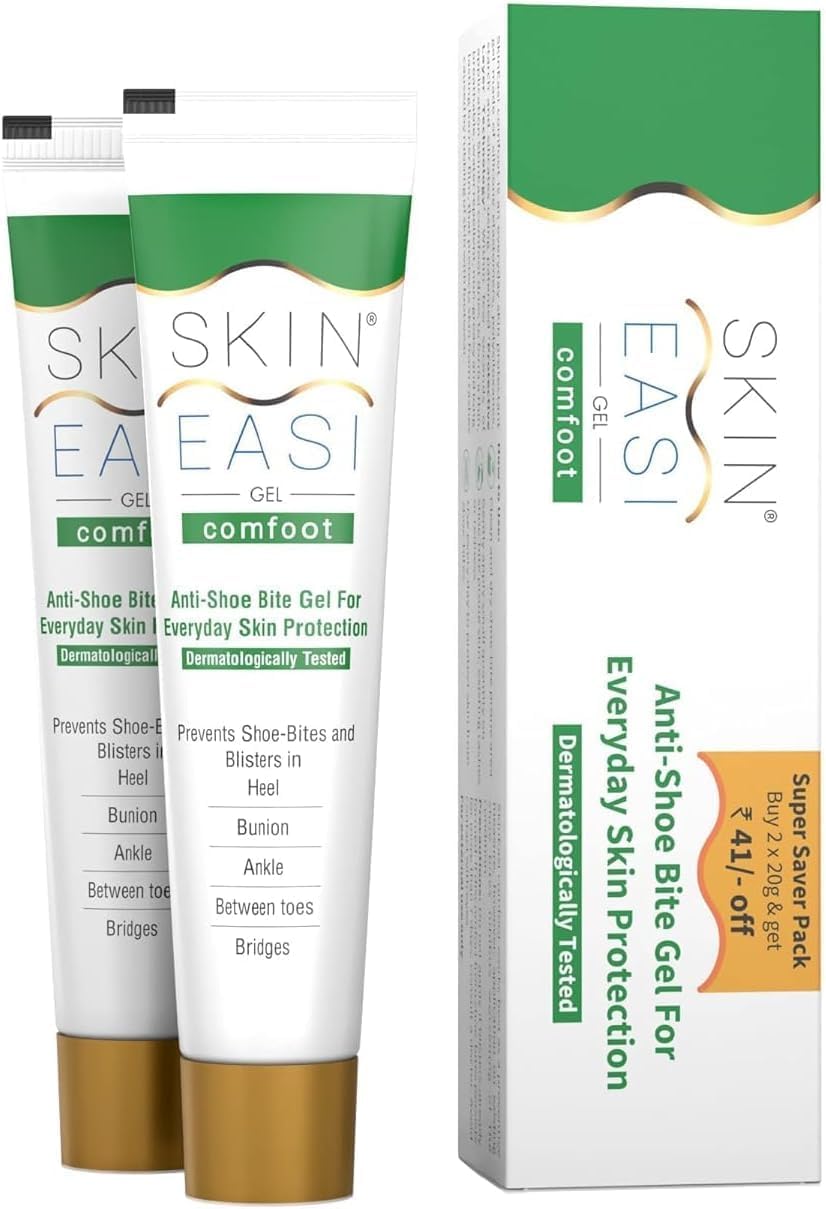 Ski.neasi Comfoot, Anti Shoe-Bite Gel | Dermatologically Tested | It Prevents Shoe Bites for Heels, Ankles Bridges, Between The Tones, Bunions | Pack of 2-40gm (20gm Each)