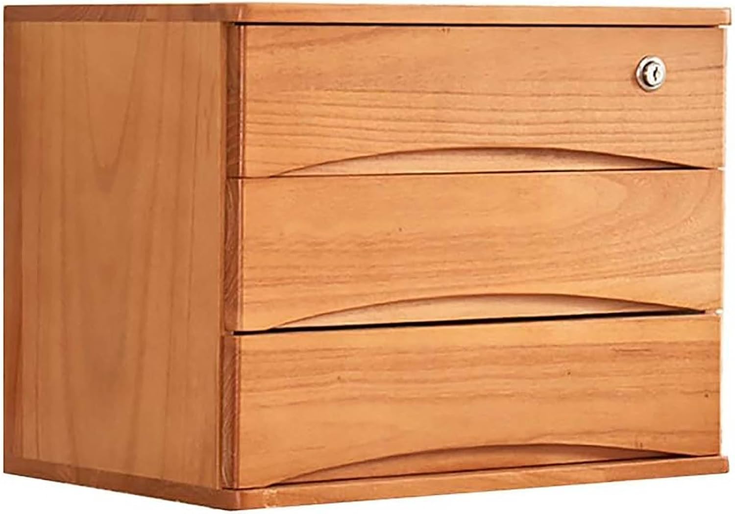 Multifunctional Office File Cabinet Desktop File Rack with Lock Solid Wood Storage Shelf for A4 Paper 2 Tier.，B 2 Tier