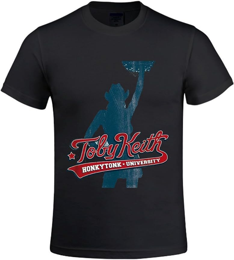 Fightor Toby Keith Honkytonk University Printed T Shirts for Men Crew Neck