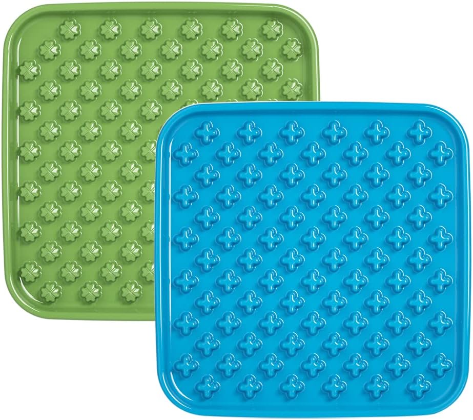 LE TAUCI PET Cat Slow Feeder, 5.5 Inch Lick Mat for Cats and Puppy,Anxiety Relief Licking Mat, Puzzle Feeder for Peanut Butter, Treats,…