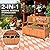 Safstar Outdoor Patio Bench with Storage Box, 33 Gallon Capacity, Wooden Frame, Eucalyptus Material, Natural Color, 42 x 23 x 35.5 Inches