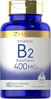 Vitamin B-2 400mg | 180 Count | Non-GMO, Gluten Free Supplement | B2 Riboflavin