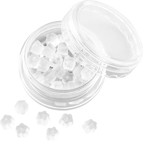 Miniatura 44 de Parte trasera de goma para aretes de goma suave y transparente para tachuelas, aretes de silicona hipoalergénica, tapón de repuesto para mujeres