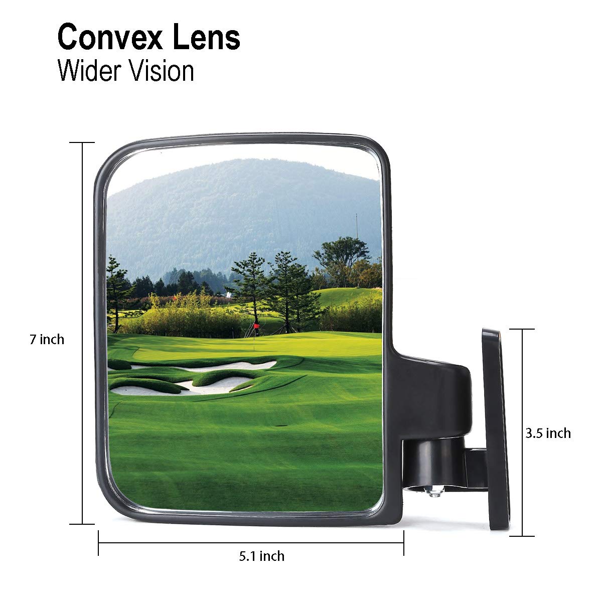 10L0L Universal Golf Cart Side Mirrors for Club Car, EZGO, Yamaha