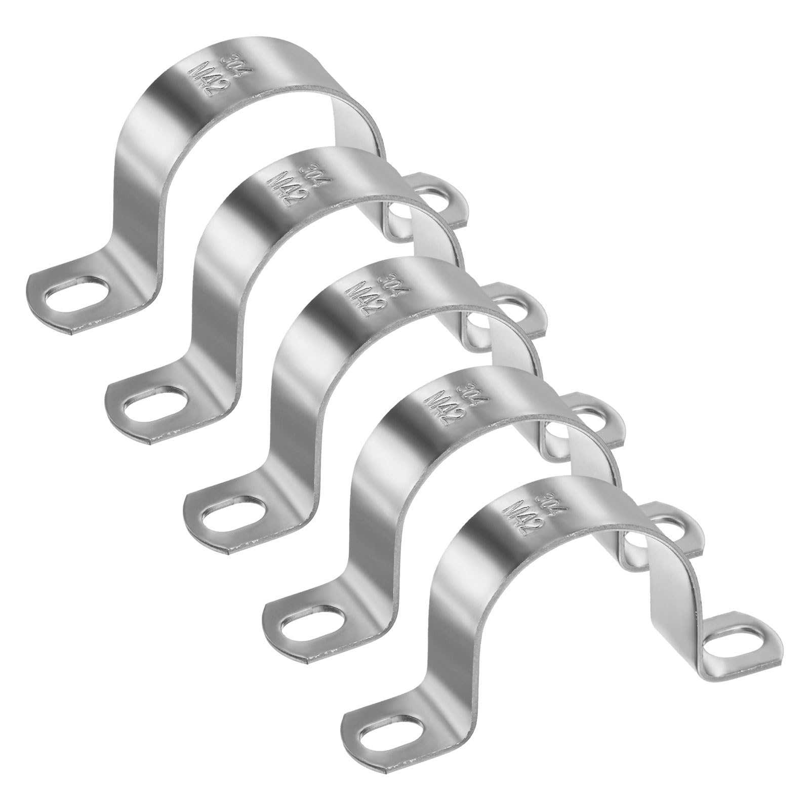 M METERXITY 5-Pack Conduit Clamps 1-5/8in, U-Tube Tension Clips, Silver