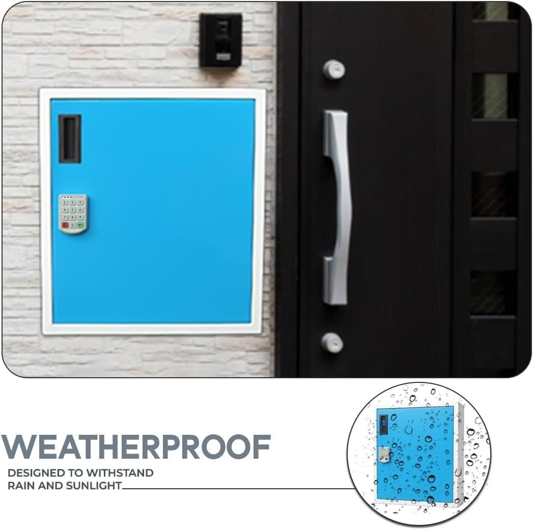 Secure Parcel Locker for Home – 18” x 16” x 8” High-Capacity Wall Mount Package Drop Box – Weather Resistant Galvanized Steel – Smart Keypad Access for Secure Deliveries