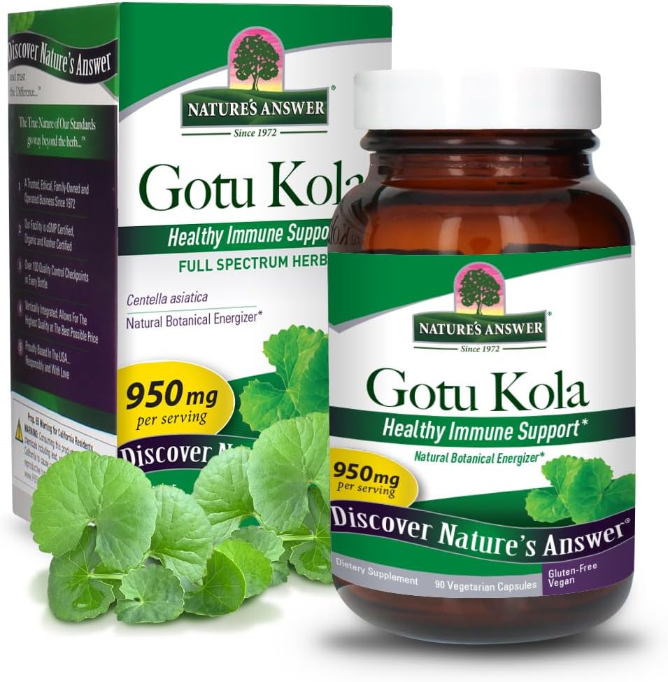 Nature’s Answer Gotu-Kola Herb Vegetarian Capsules, 90-Count