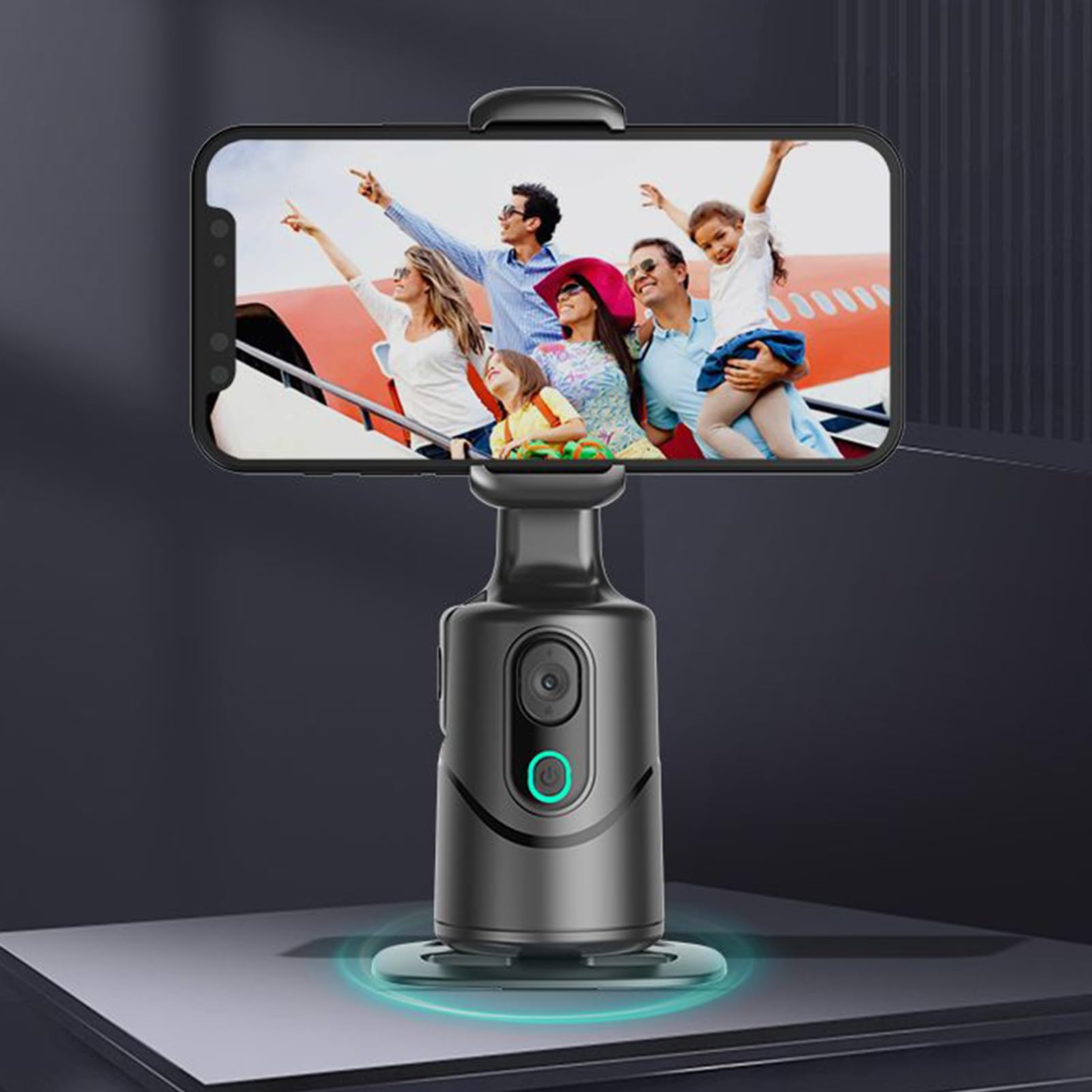 Stabilizzatore per smartphone con tracciamento intelligente, rotazione a 360°, stabilizzatore selfie per cellulare, riconoscimento facciale a 3 assi, per viaggi, utenti social media, jogging