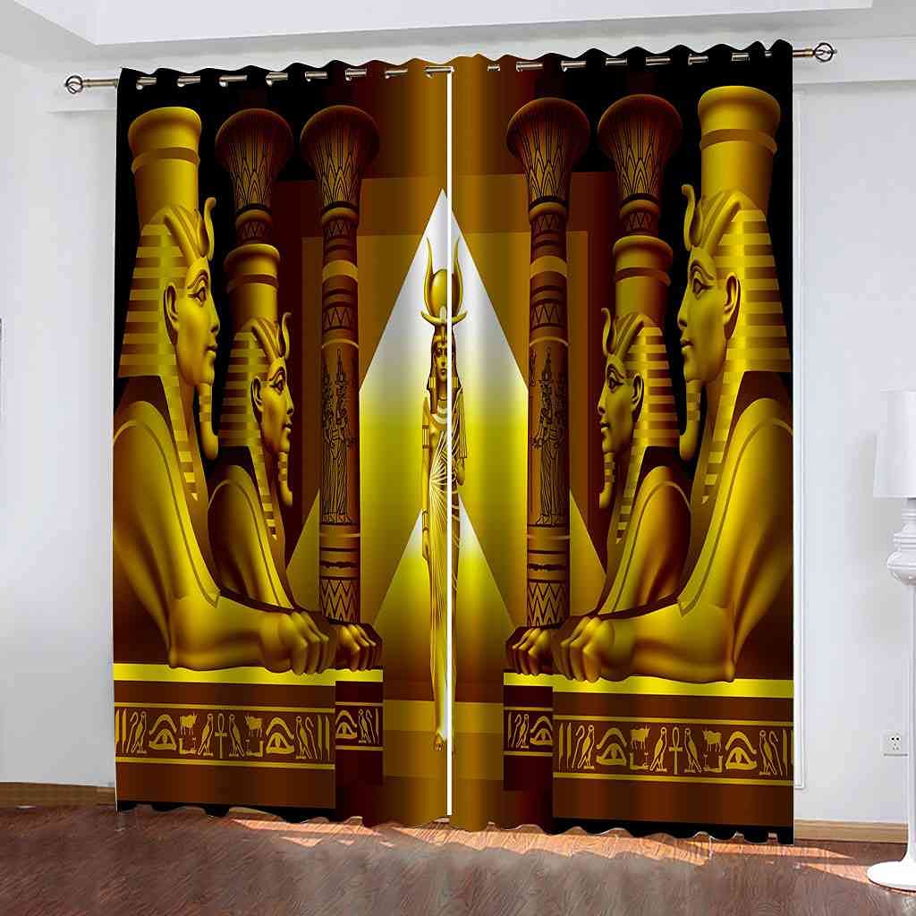 Rideaux isolants phoniques et thermiques Égypte 3D pour salon et chambre