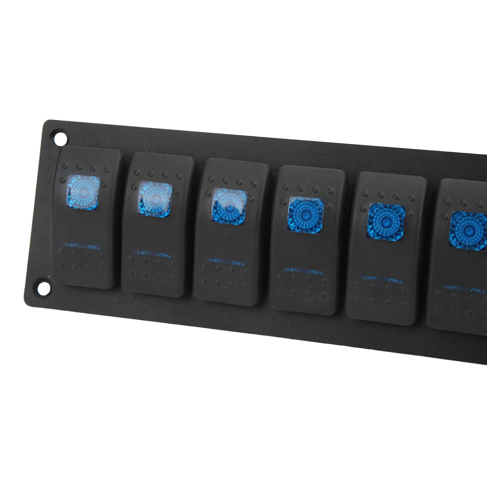 FILFEEL Panel Przełączników Kołyskowych 7-pozycyjny Panel Przełączników Morskich IP66 z Podwójnym Portem USB i Niebieskim Podświetleniem