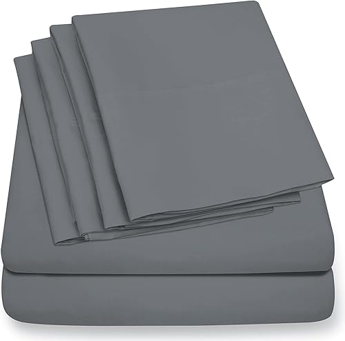 Miniatura 9 de Luxury Home Super-Soft - Juego de sábanas de doble cepillado de la serie 1600 (tamaño California King, gris)