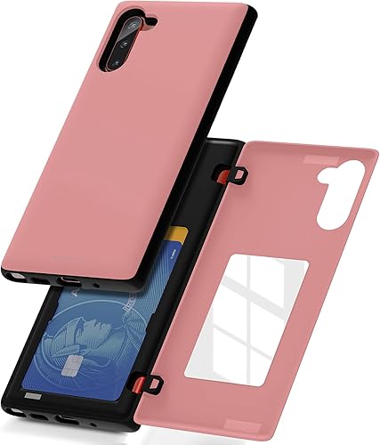 GOOSPERY Funda tipo cartera para Galaxy Note 10 con tarjetero, funda protectora de doble capa para teléfono (rosa)