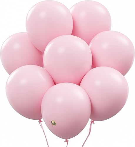 AFTERLOON - Globos biodegradables, 24 unidades, color rosa bebé, 12 pulgadas, color mate, grueso, extra fuerte, para helio, de látex, multicolor,