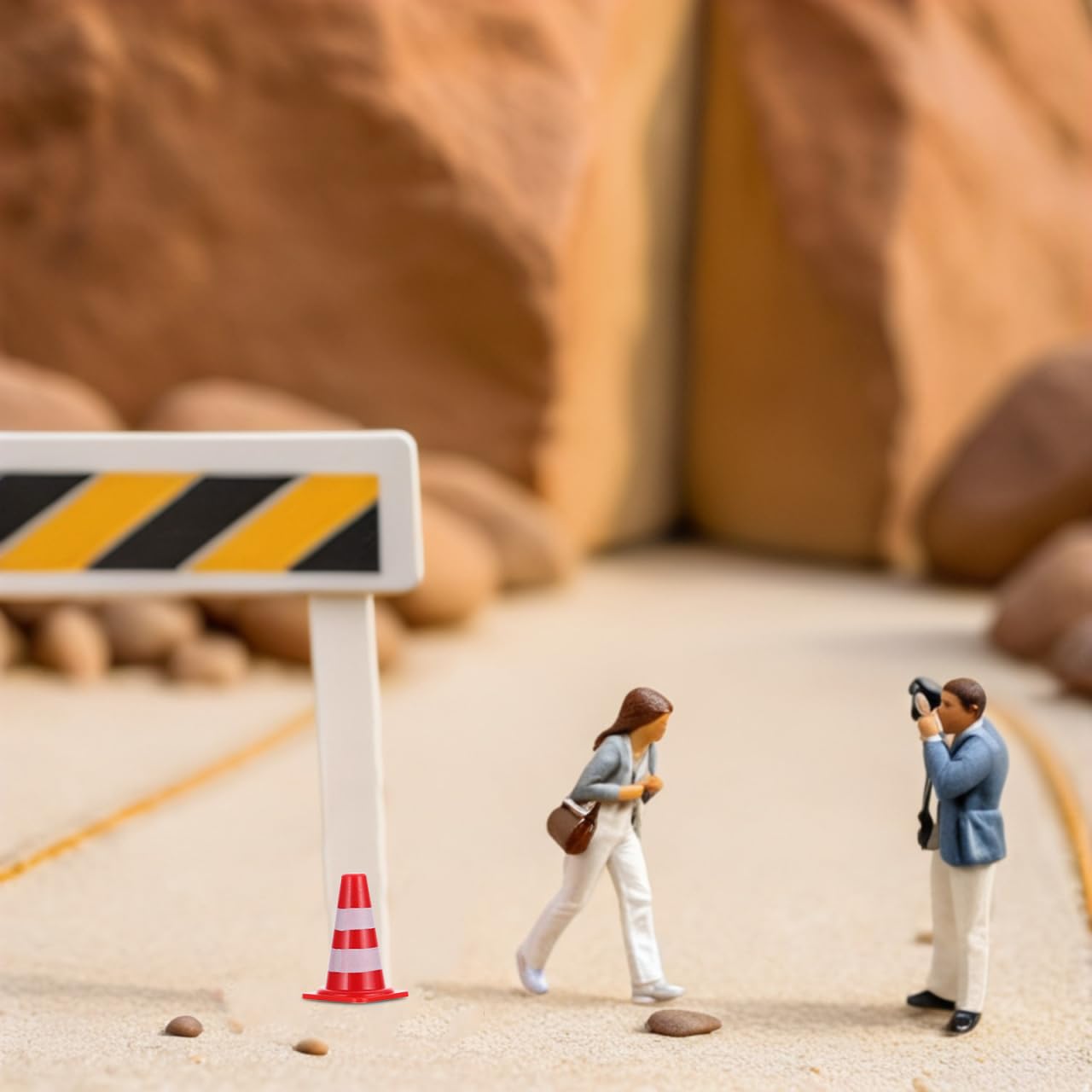 Garneck Juego de mini señales de tráfico para – Juego de 14 juguetes con conos de tráfico – obras y señales de carretera – Juguete educativo para la educación creativa y vial