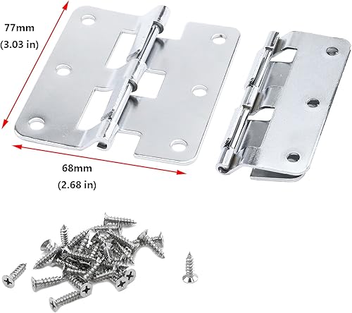 Miniatura 2 de Antrader Bisagras de puerta para desmontarelevar, caja de vuelo cromada, enlace de bisagra desmontable de 3 x 2.68 pulgadas, paquete de 4