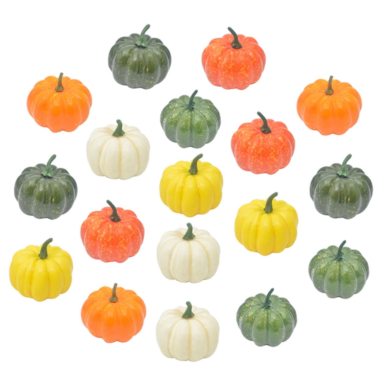 Alipis 18pezzi Zucca Decorativa per Halloween Artificiale Riproduzione di Zucca Decorazione per Tavolo Giardino Festa Realizzata in Polistirolo Espanso