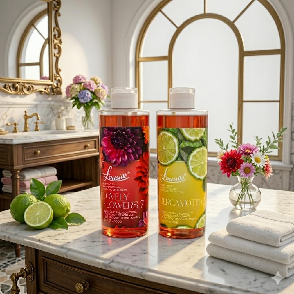 Set L’ousia Spring Reset – Lovely Flowers 400 g + Bergamotto 400 g – Profumo per il bucato concentrato e persistente, fino a 320 lavaggi