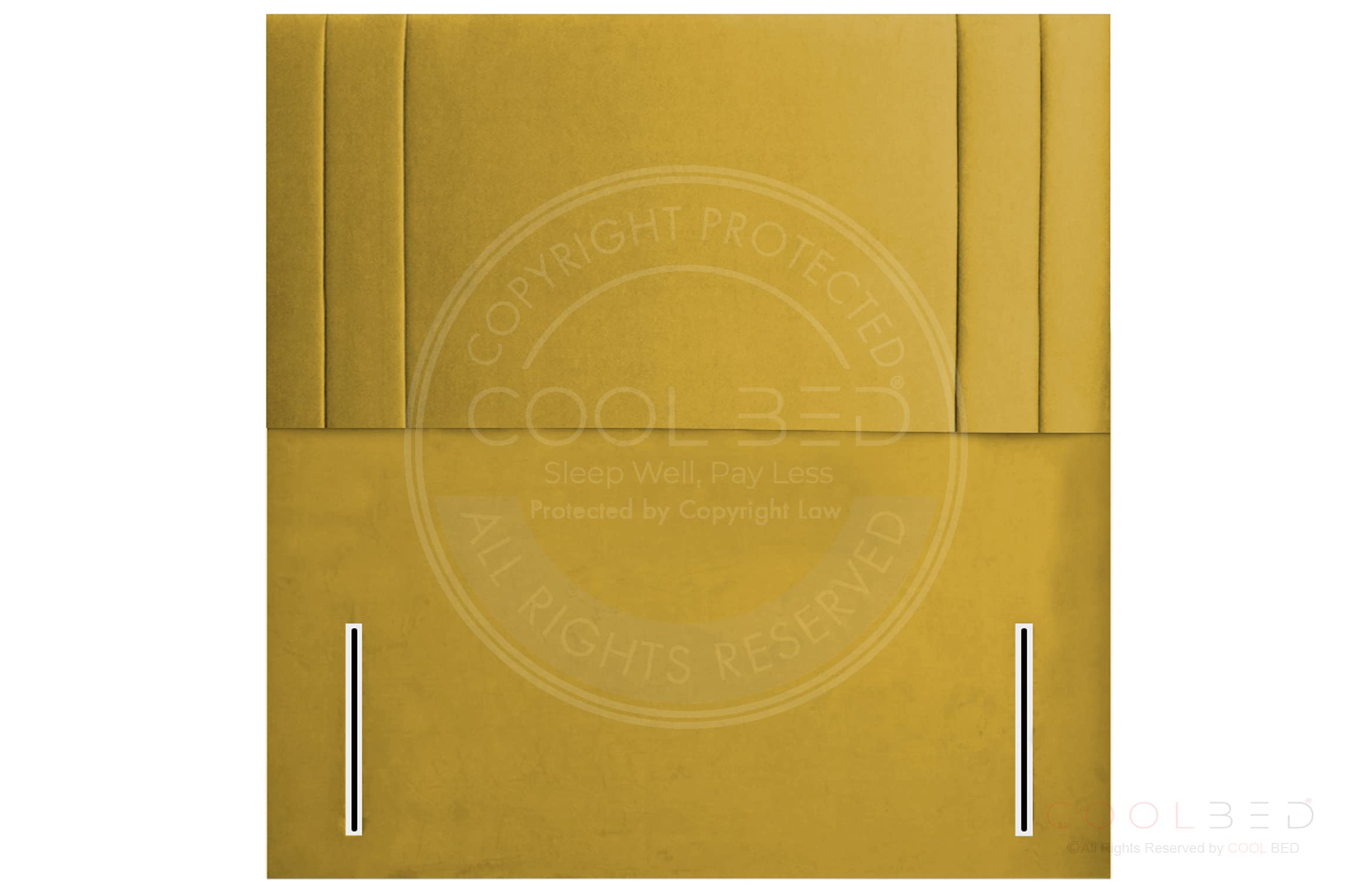COOL BED Yellow Plush Velvet Wispa 54" Inch Floor Standing Headboard for Divan Ottoman Beds (Yellow Plush, Single - ใ3FTใ)