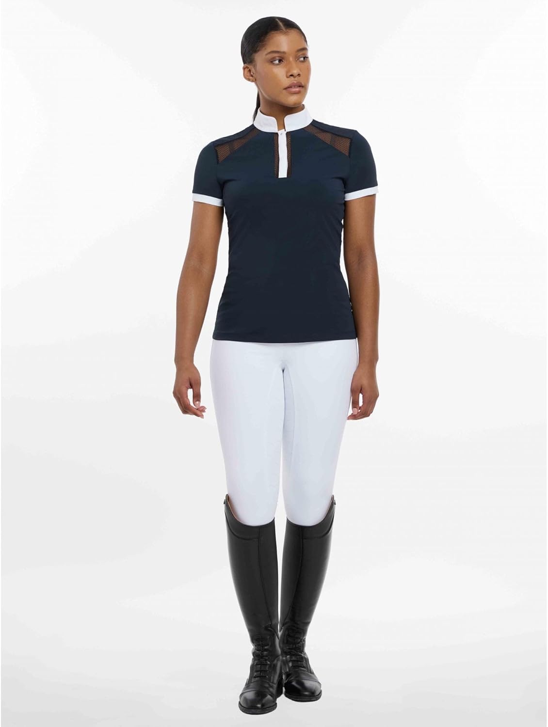 LeMieux Camille Short Sleeve Show Shirt - Womens - Lightweight and Breathable - Smart Standing Collar