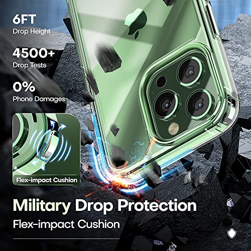 Image of TAURI for iPhone 13 Pro Max Case, with Screen Protector, Clear | Anti-Yellowing Military-Grade Protection Shockproof Slim Phone Case for iPhone 13 ProMax