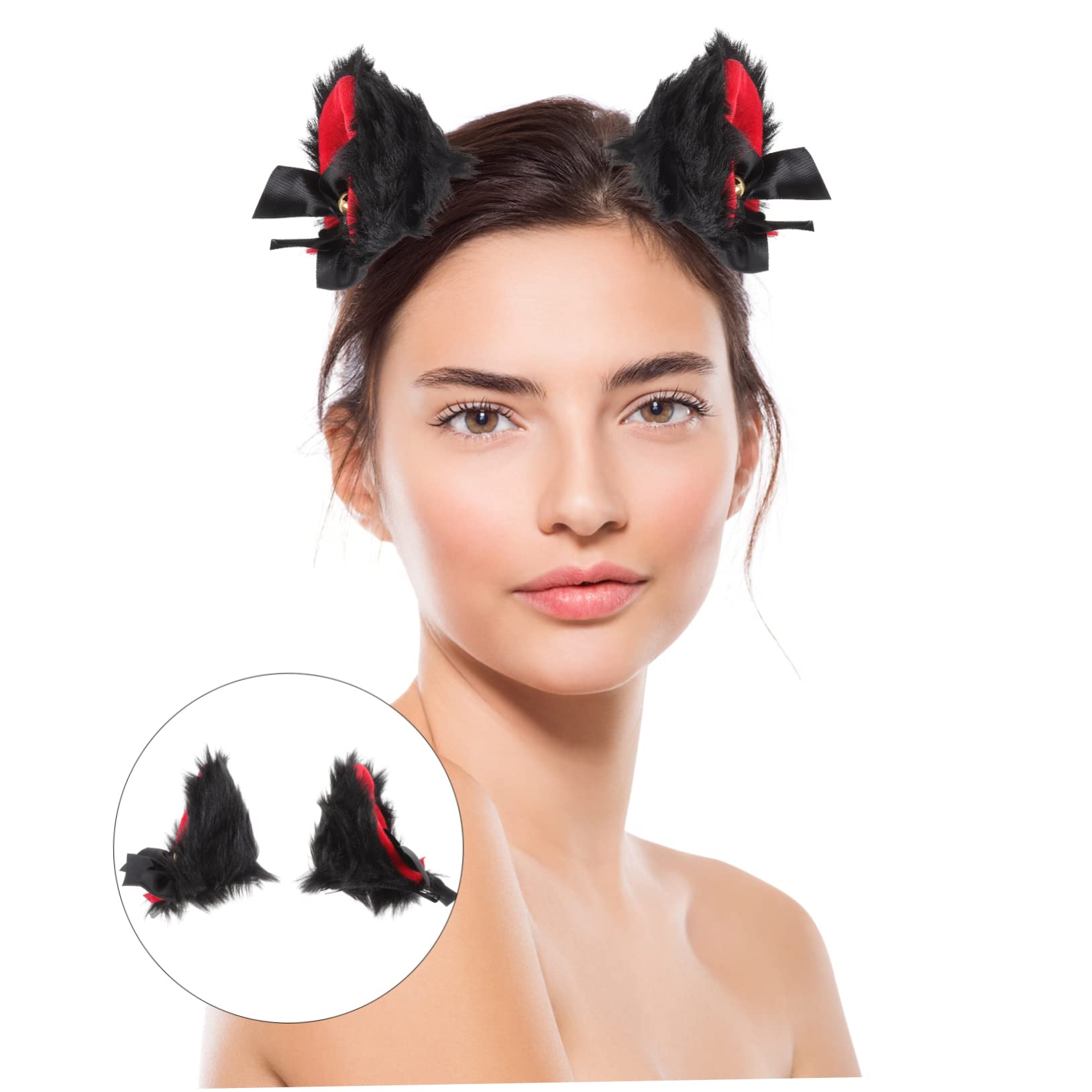 PACKOVE Cat Ear Hair Clips Plush Animal Ears Hairpin Lightweight Comfortable Clips for Cosplay Parties and Everyday Wear - Image 3