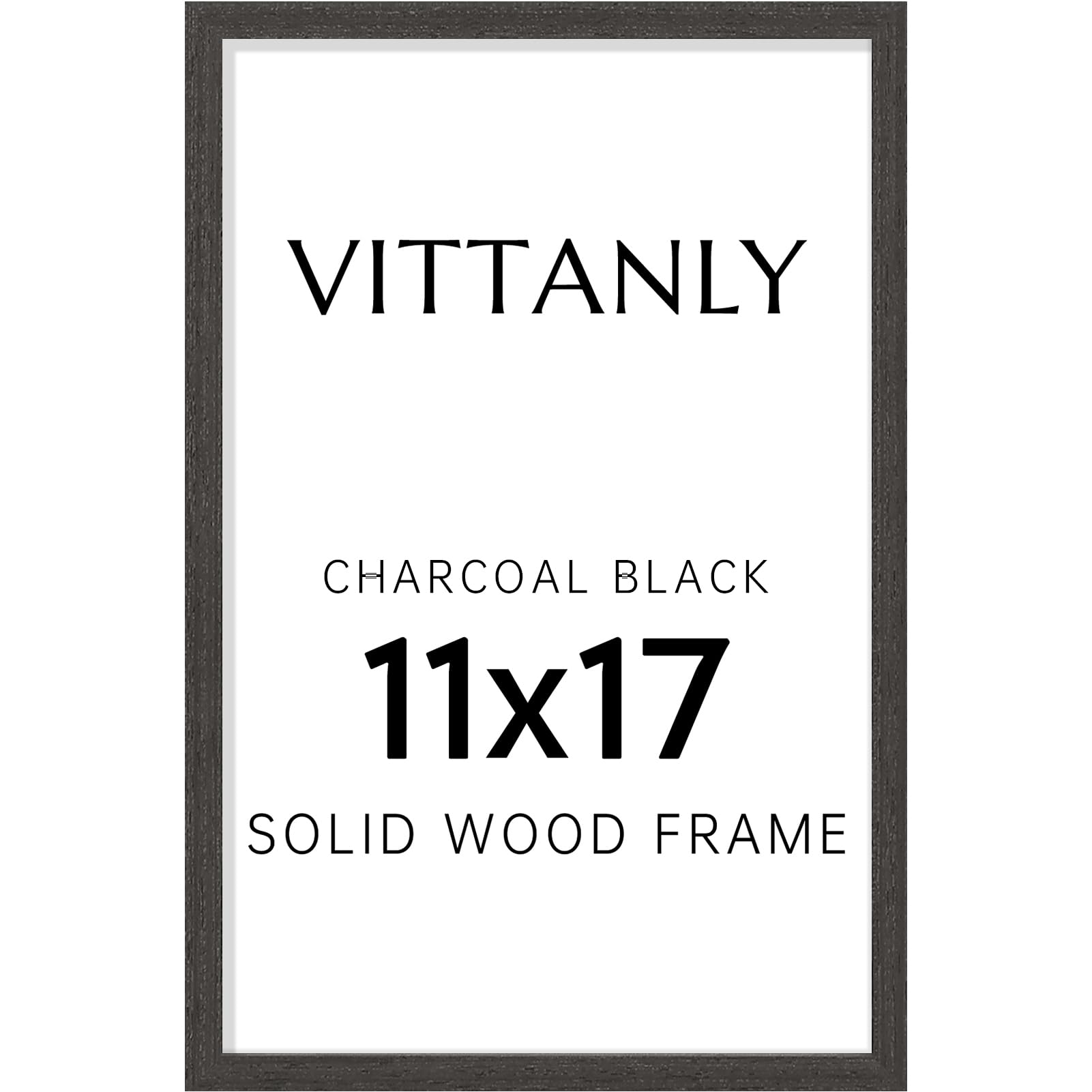 Vittanly 11x17 Picture Frame, Solid Wood Frame with Plexiglass, 1 Pack