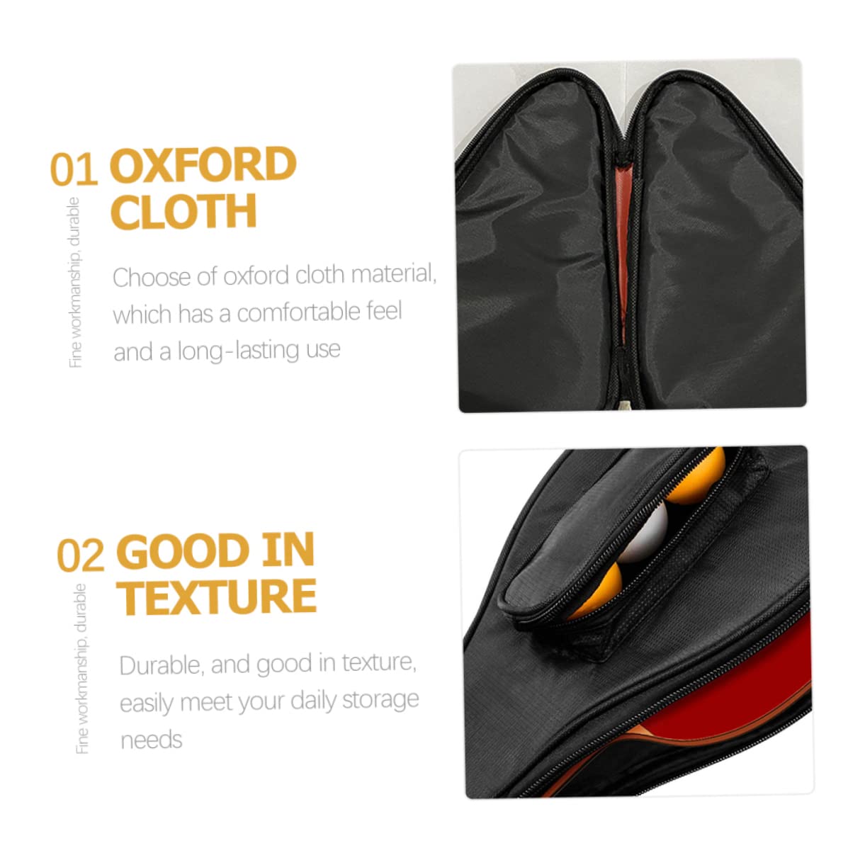BESTonZON Tischtennistasche Schläger Pong-paddel Tennisbeutel Kopf Tennistasche Bag-Pong Fall Taschen Zubehör Tasche Wasserdicht Fledermausärmel Schutzbeutel Schwarz Oxford-Stoff