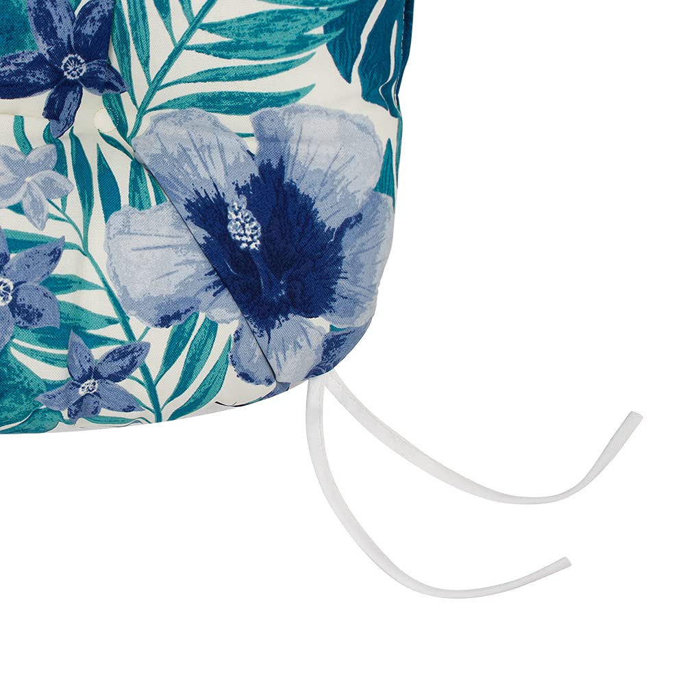 Lot De 2 Coussins De Siège Touffetés Pour Intérieur Et Extérieur - En Forme De U - Pour Chaise En Osier, Meubles De Terrasse, Salle à Manger - Bleu - 48 X 48 Cm