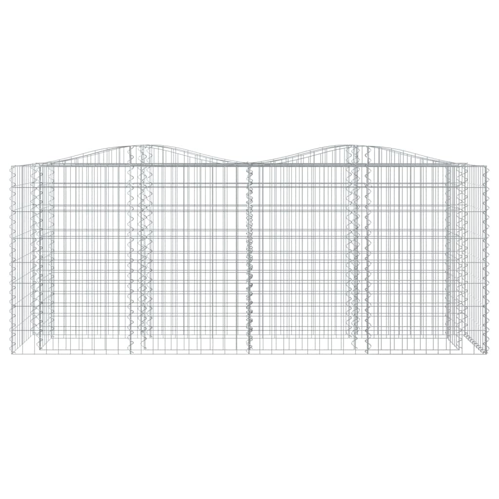 Cama elevada de gaviones con arco, 200 x 50 x 100 cm, hierro galvanizado, metal robusto para jardín y plantas al aire libre, ideal para flores y verduras