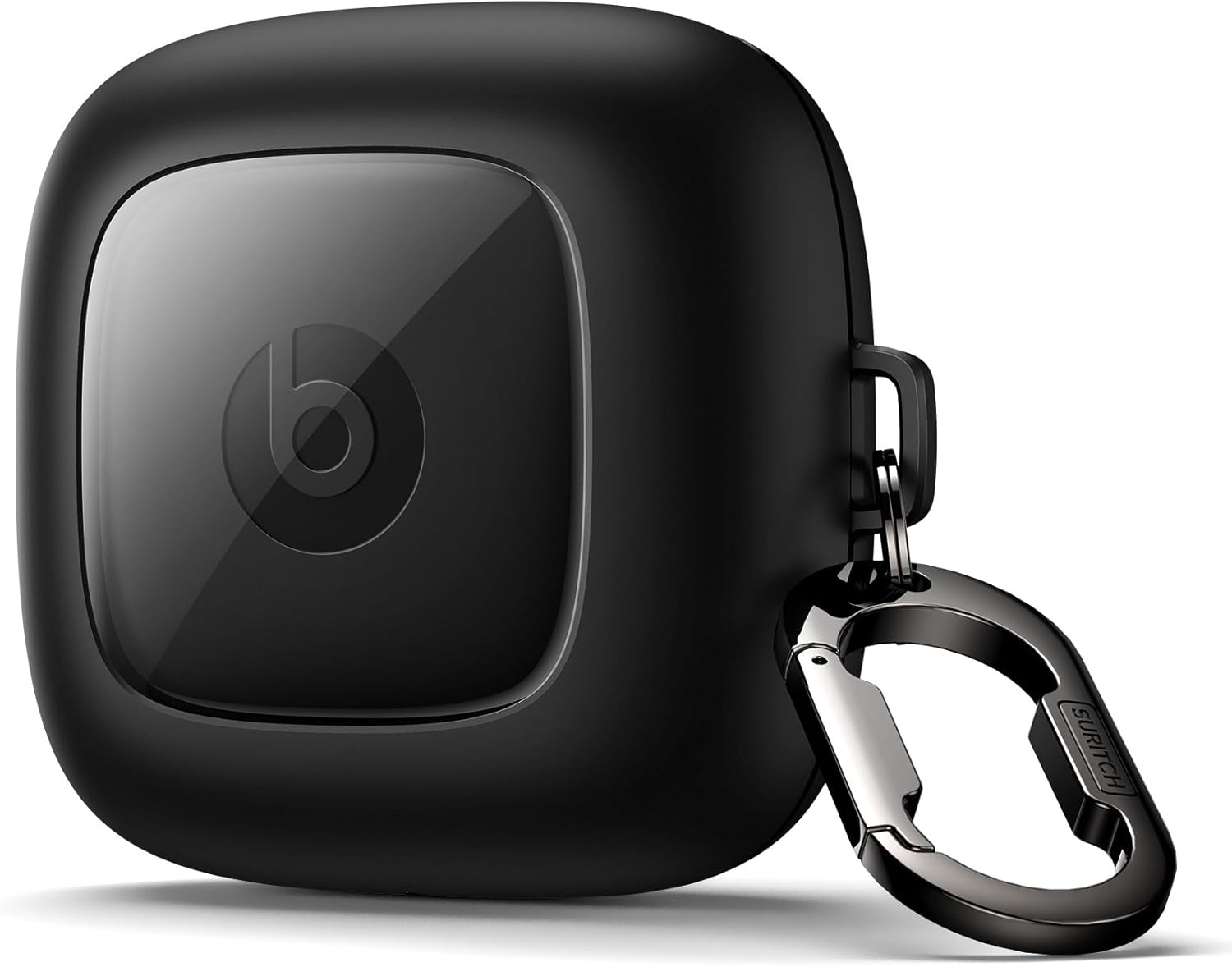 SURITCH for Powerbeats Pro Case Cover, Shockproof Magnetic Cases for Beats Powerbeats Pro Wireless Earbuds, Protective Cover with Magnetic Lid Lock & Carabiner, Full-Body Drop Protection, Black