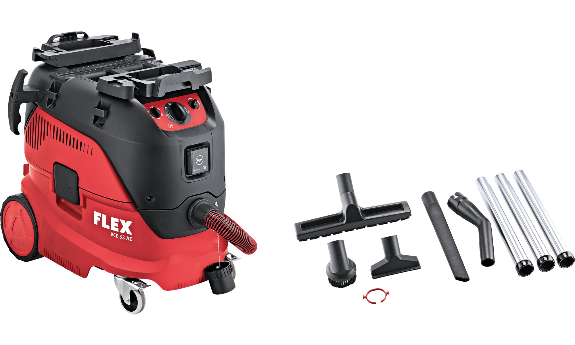 Flex Giraffe GE 6 R-EC + Sicherheitssauger VCE 33 M AC Set + Schleifpapier (Wand- und Deckenschleifer Giraffe inkl. Schleifpapier + Sicherheitssauger 30 l, Klasse M, Trockenbau Schleifgerät) 533564