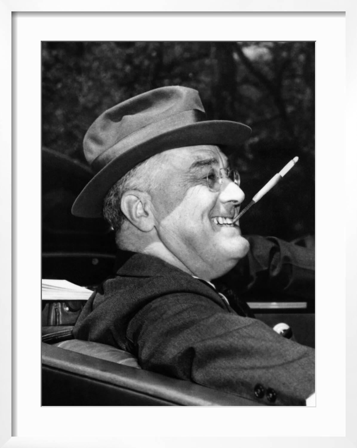cigarette holder fdr Amazon.com: ART.COM Wall Photo President Franklin Roosevelt, Debonair with  His Cigarette Holder, 1939 on White Frame, 23