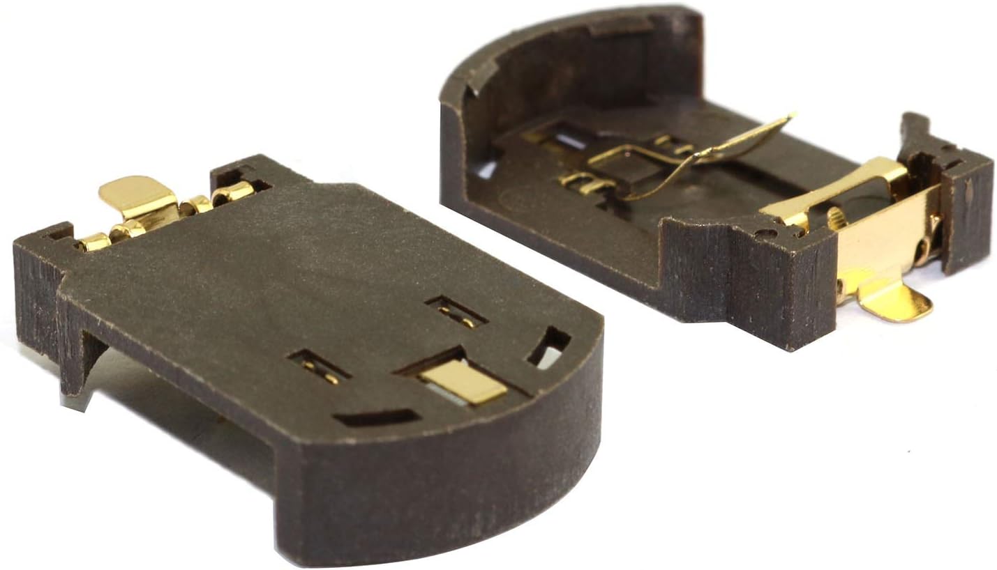 10-Pack CR2032 Button Cell Battery Socket Case BS-8 Gold-Plated Battery Holder for SMD SMT 3V
