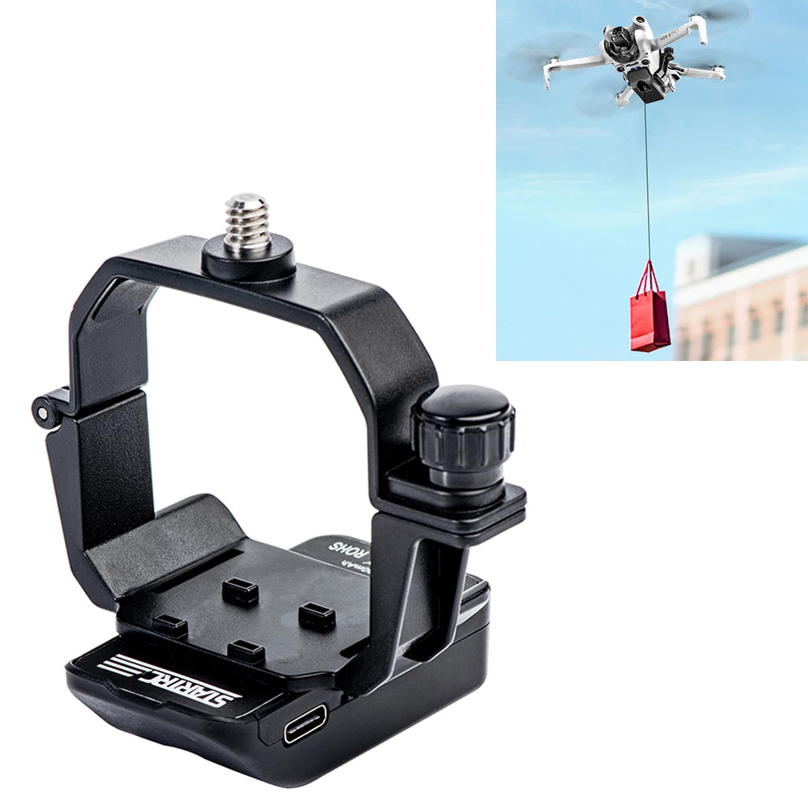 drone per droni dji mini 4 pro con adattatore a vite 1/4 per trasporto dispositivi foto e rilascio payload sensibile