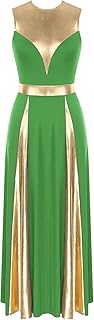 Vestido de Danza para Mujer Lentejuelas Brillantes Maillot con Tutu Falda Lírica Contemporánea Traje Bloque de Color Dancewear