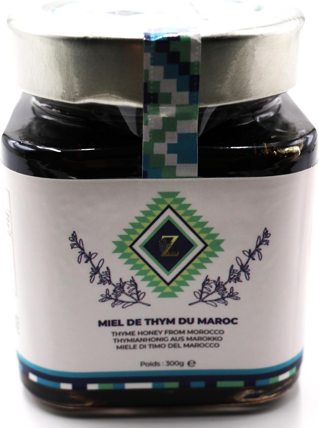 Miel Cru de thym du Maroc 300g - un miel Rare et unique - 100% Naturel, Récolté dans la Région de Souss Massa Draa (300 g)