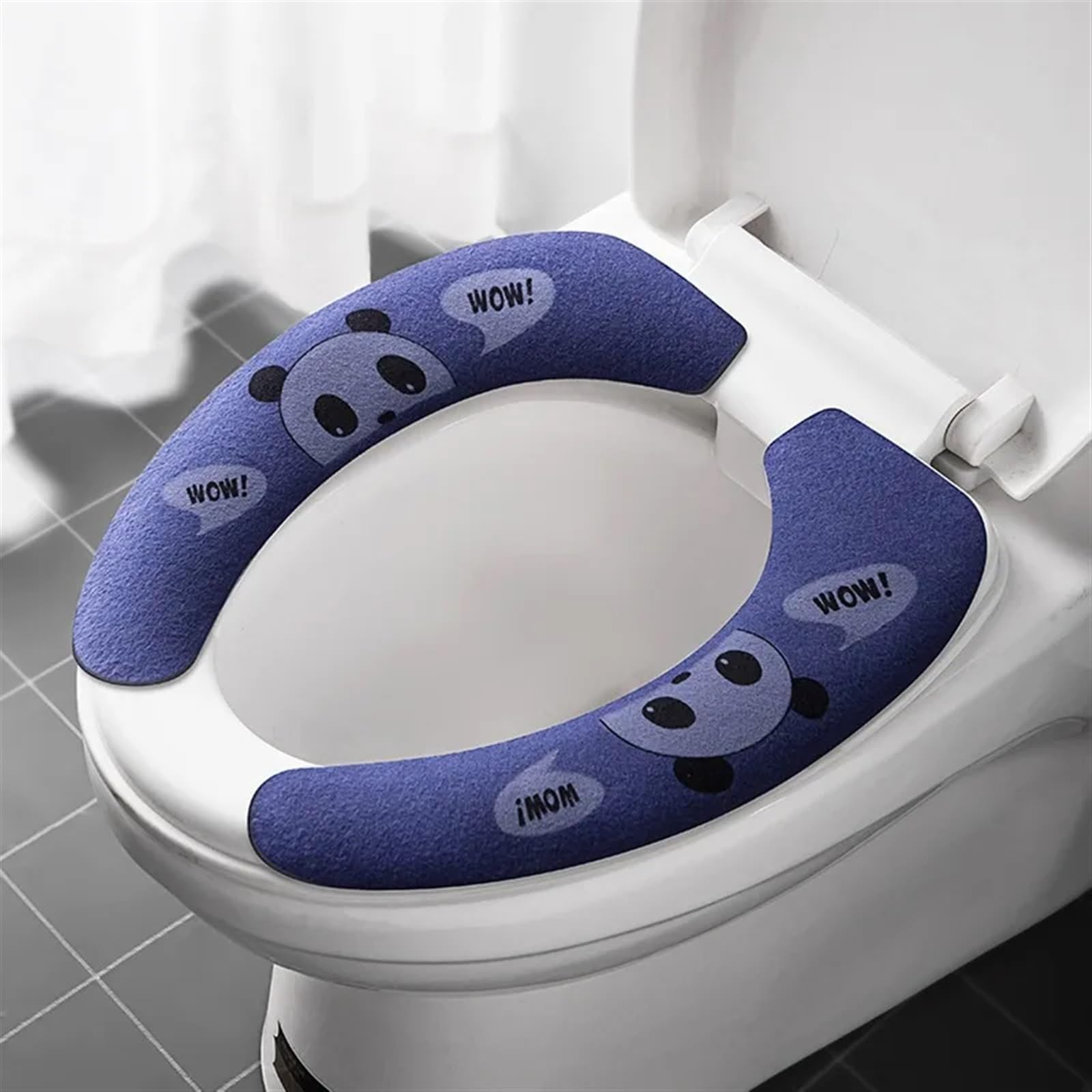 Relleno de asiento de inodoro lavable con pegatina de fijación azul