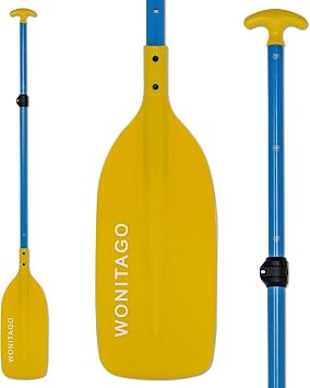 Adjustable Canoe Paddle, Collapsible Boat Paddle, 4-5 FT | Aluminum Shaft and Plastic Blade, Ergonomic Handle, Suitable for Canoe, Boat, Raft, 3-Piece