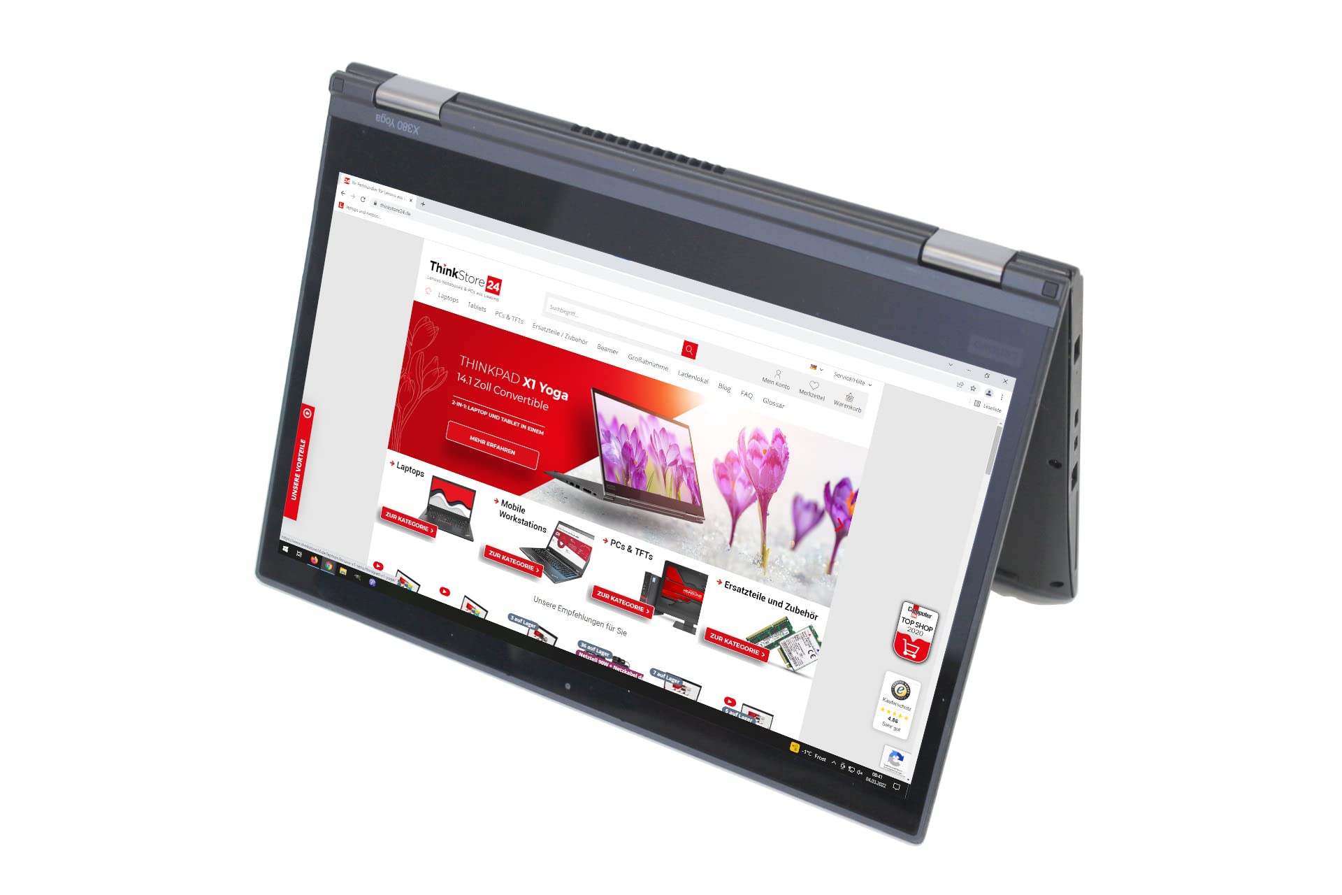 A-Ware Lenovo Thinkpad X380 Yoga Core i5-8250U 8GB 256GB SSD 13,3'' Touchscreen FullHD IPS (Generalüberholt), schwarz