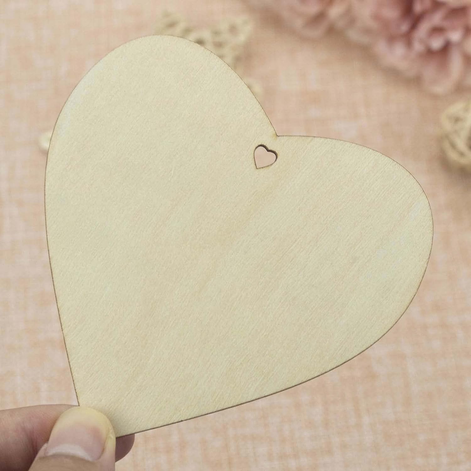 Changrobe Heart MDF Pine Wood 2 inch -2.5 mm Thick Wood Hearts for Crafts, Unfinished Wooden Heart Cutouts, Heart Wood Slices Board for Resin Art, Mandala Art, Pyrography, Painting (Set of 50) 3