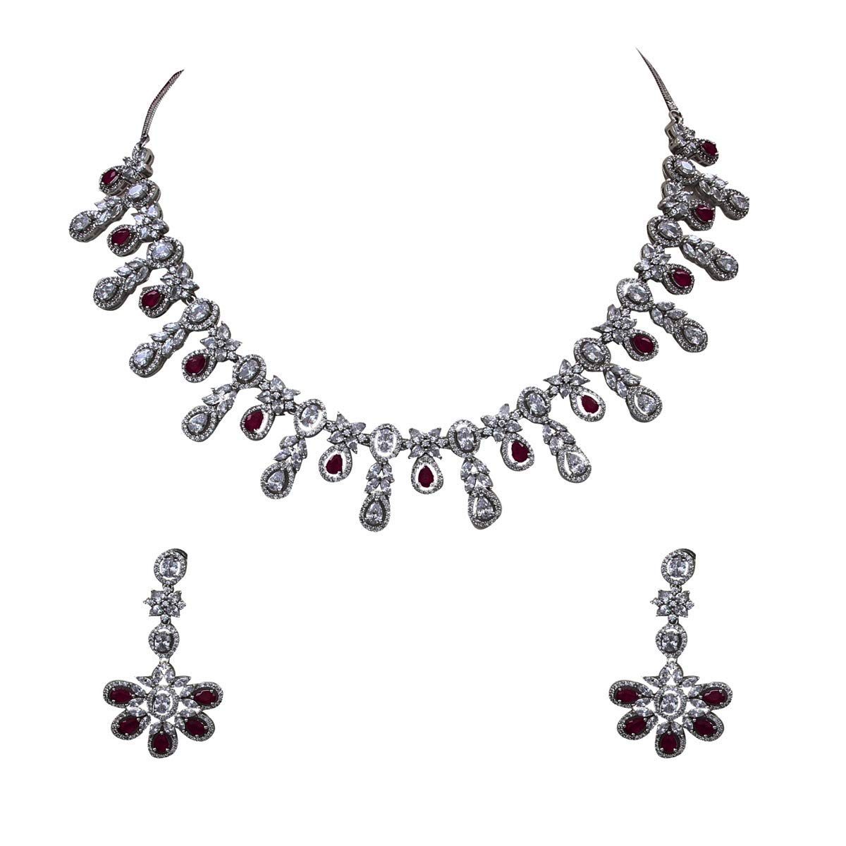 55Carat Chapado en oro y plata. Mixed Pink CZ-Rubí