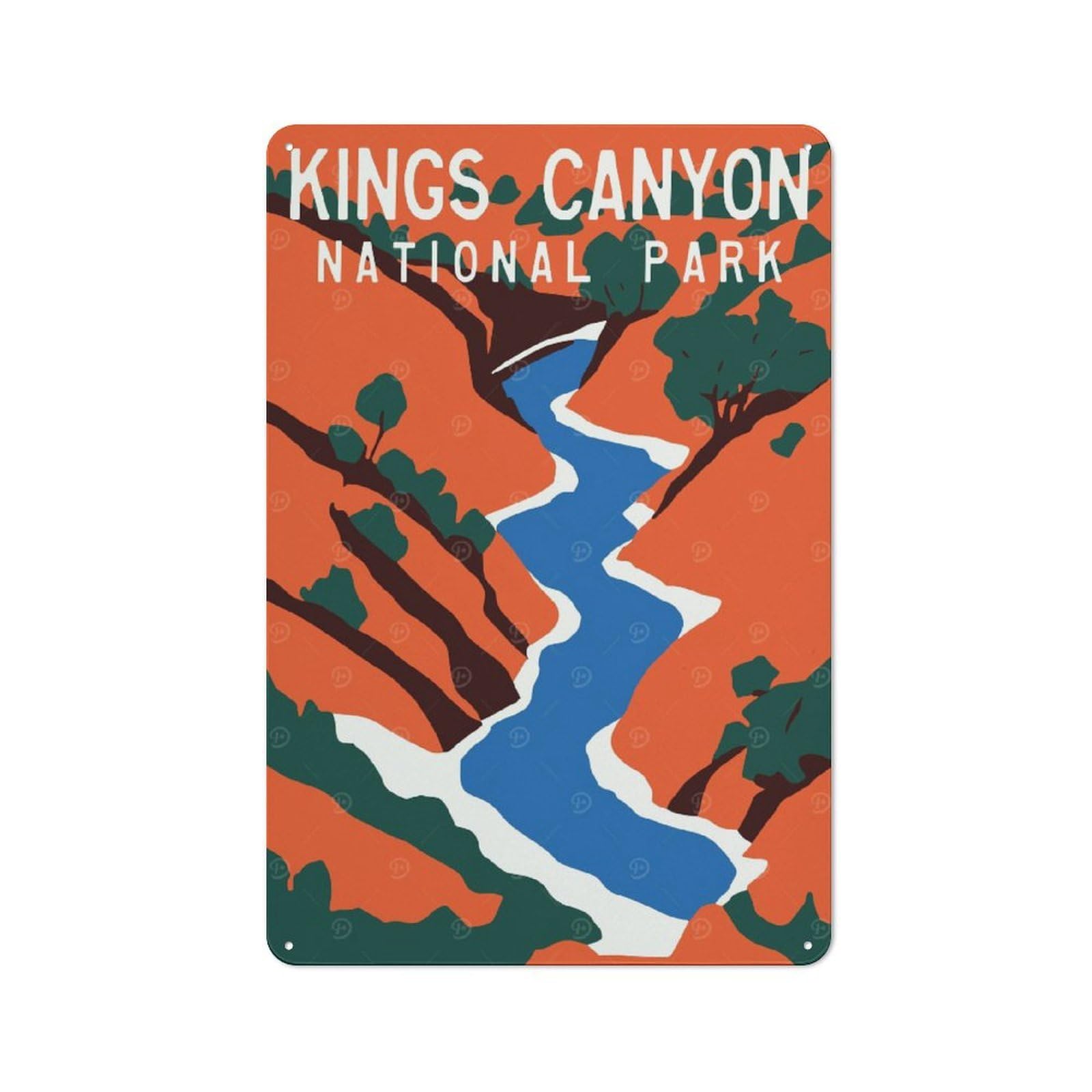 Junmoney Style-7 Vintage Tin Sign 30X20cm With Kings Canyon National Park For Bar Or Restaurant, Suited To Bar Decor Enthusiasts