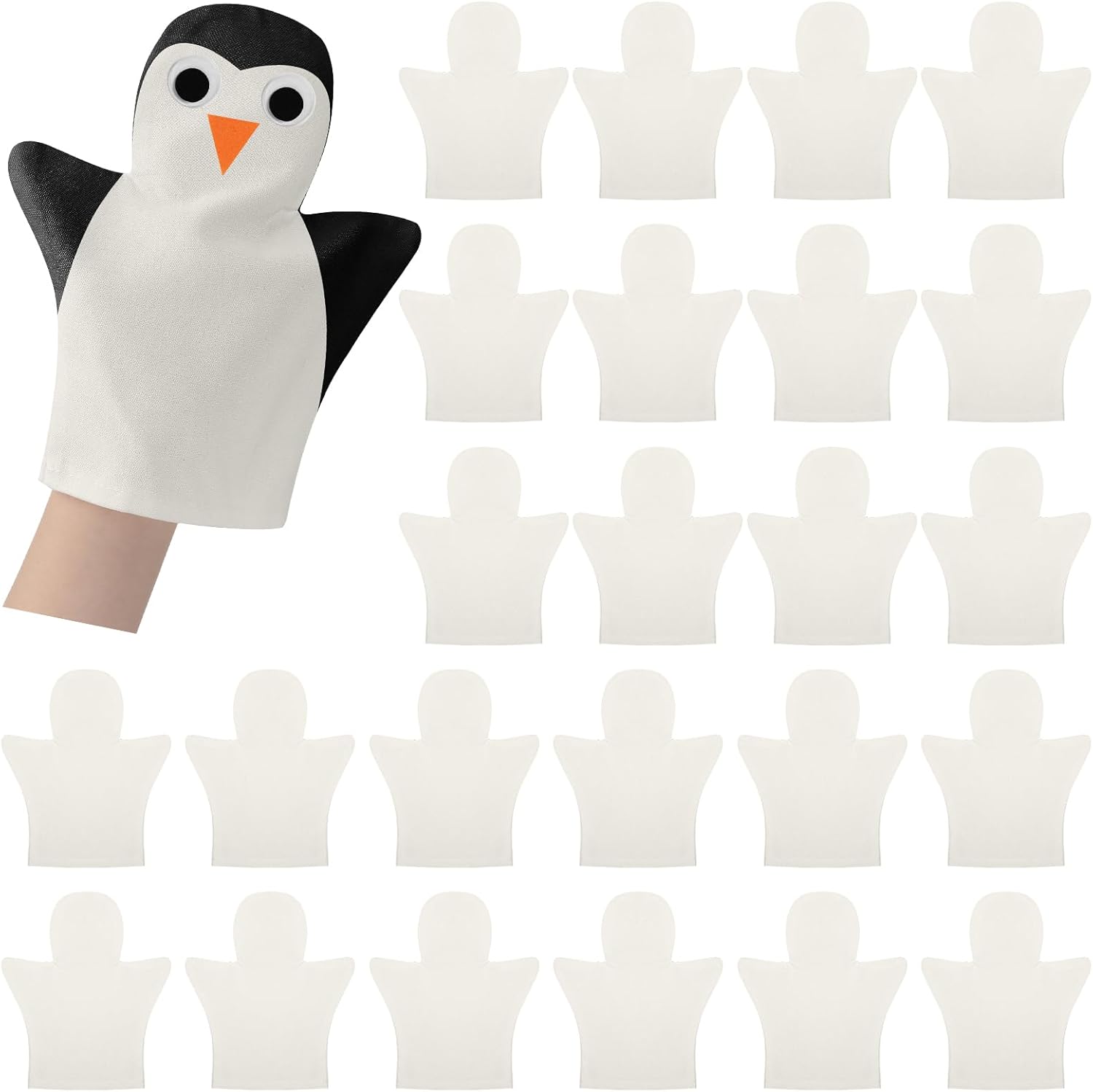Soulchen 36 Pcs DIY Cotton Hand Puppet Kit 8 x 9.8 Inch Making Your Own Puppets Blank Fabric for DIY Crafting Storytelling Family Activities Art Party Supplies Creative Play Holiday Subject Gifts