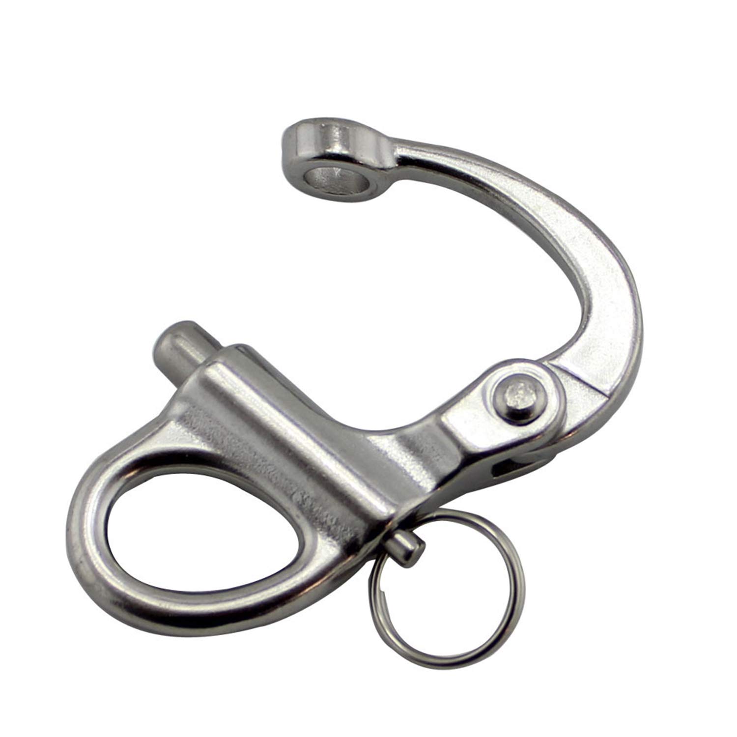 NRC&XRC Pair of 3-3/4"(96mm) 316 Stainless Steel Fixed Bail Snap Shackle for Bracelet, Sailboat 3