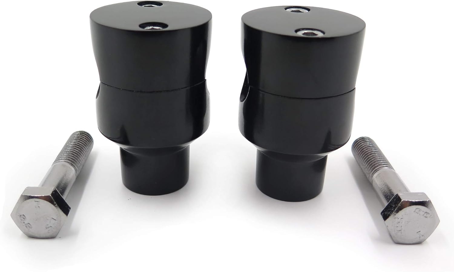 XKMT- 7/8" ROUND Chrome Handlebar Riser Compatible With Most Motorcycle with Bar Hole Diameter: 7/8" (22mm) [P/N: MT030-007-1.25-BK]