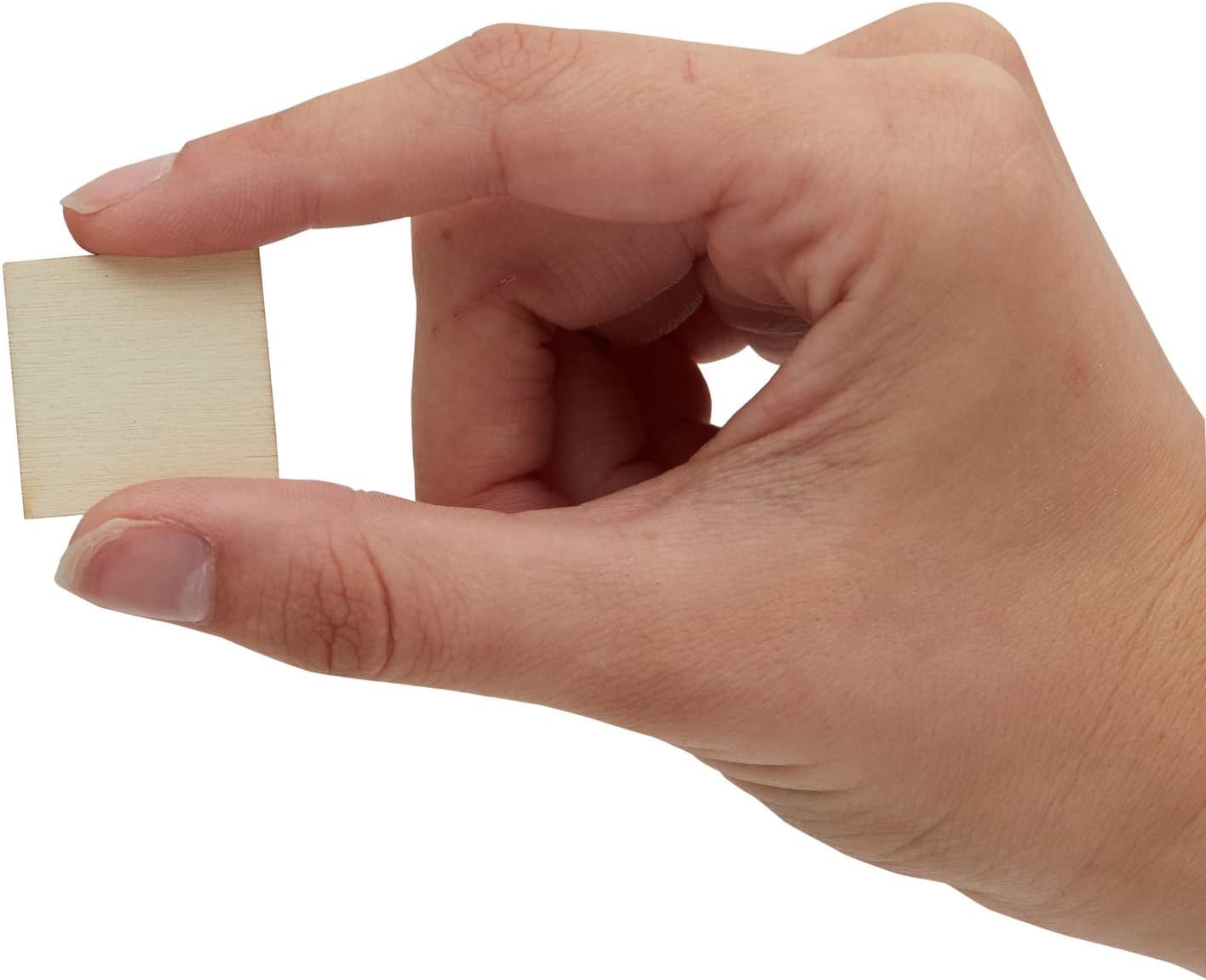 Cliths 75 Pcs 1x1 Inch Wood Squares with Straight Corners - Ideal for Crafts - Unfinished Wooden Cutouts for DIY Projects 2