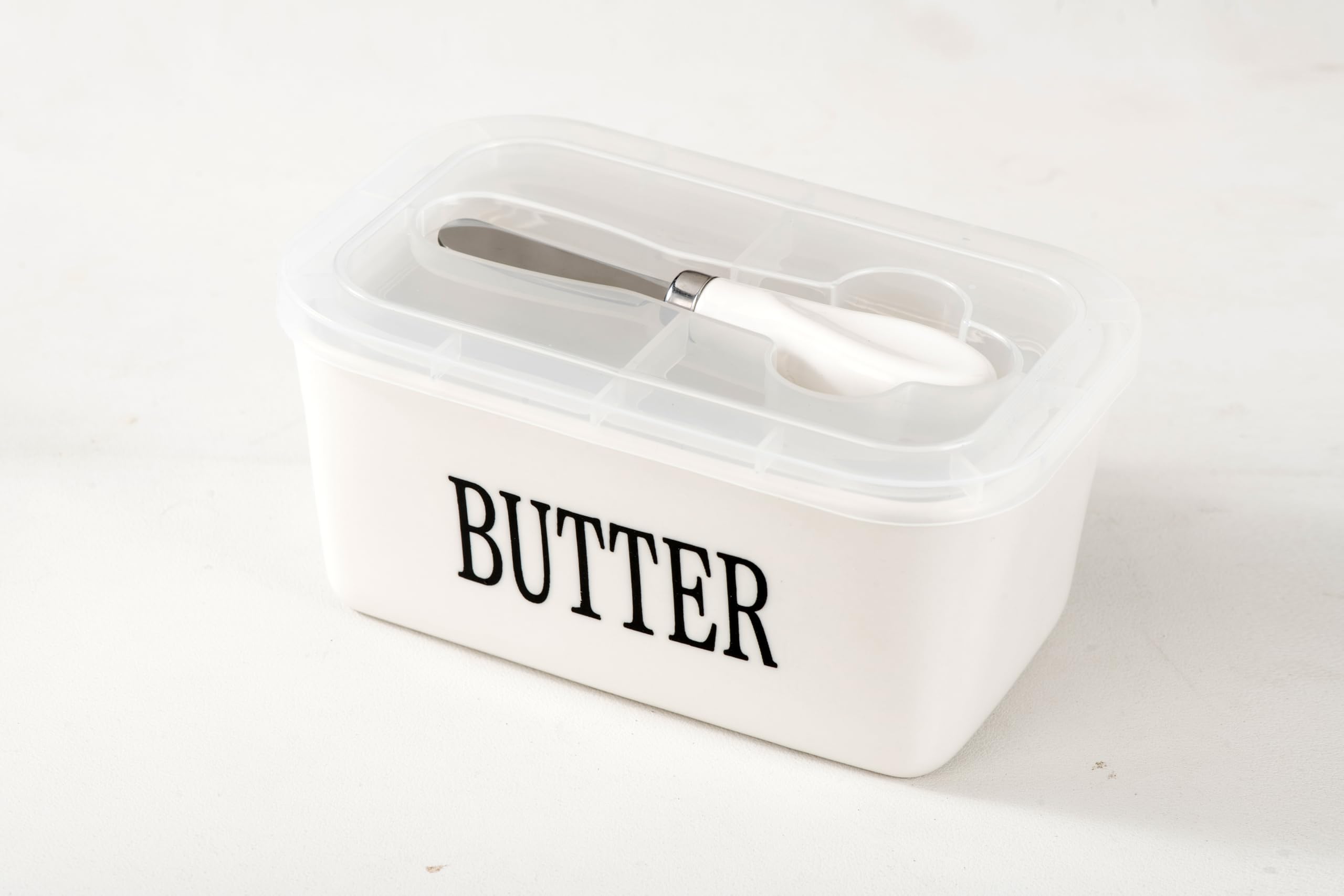 Ceramic Butter Dish with Cover for Countertop, Butter Holder Keeper Container for Refrigerator, Airtight Sealing for Butter Fresh,Large Butter Dish with Lid