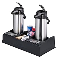 Vista 4 de Service Ideas APLR25BL - Soporte doble para Airpot y estación de condimentos, plástico negro